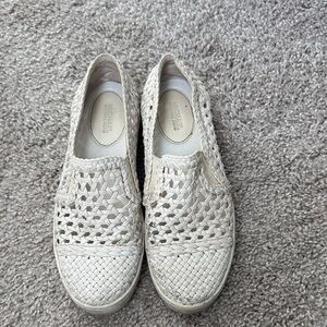 Michael Kors Women's White Woven Loafers